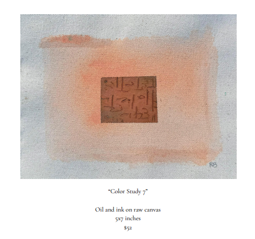 Original Color Studies on Raw Canvas by Rachel Barbera