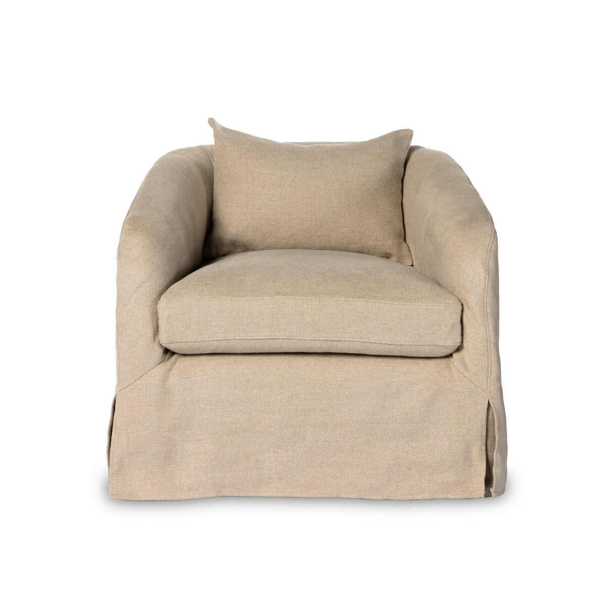 Topa Slipcover Swivel Chair - Flanders Flax