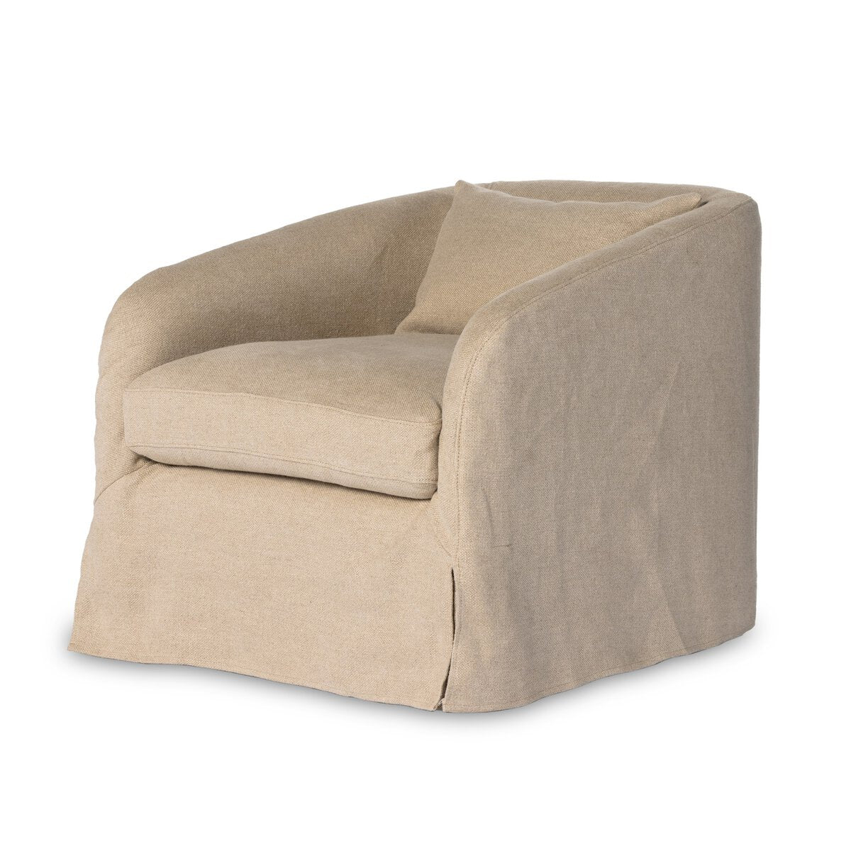 Topa Slipcover Swivel Chair - Flanders Flax