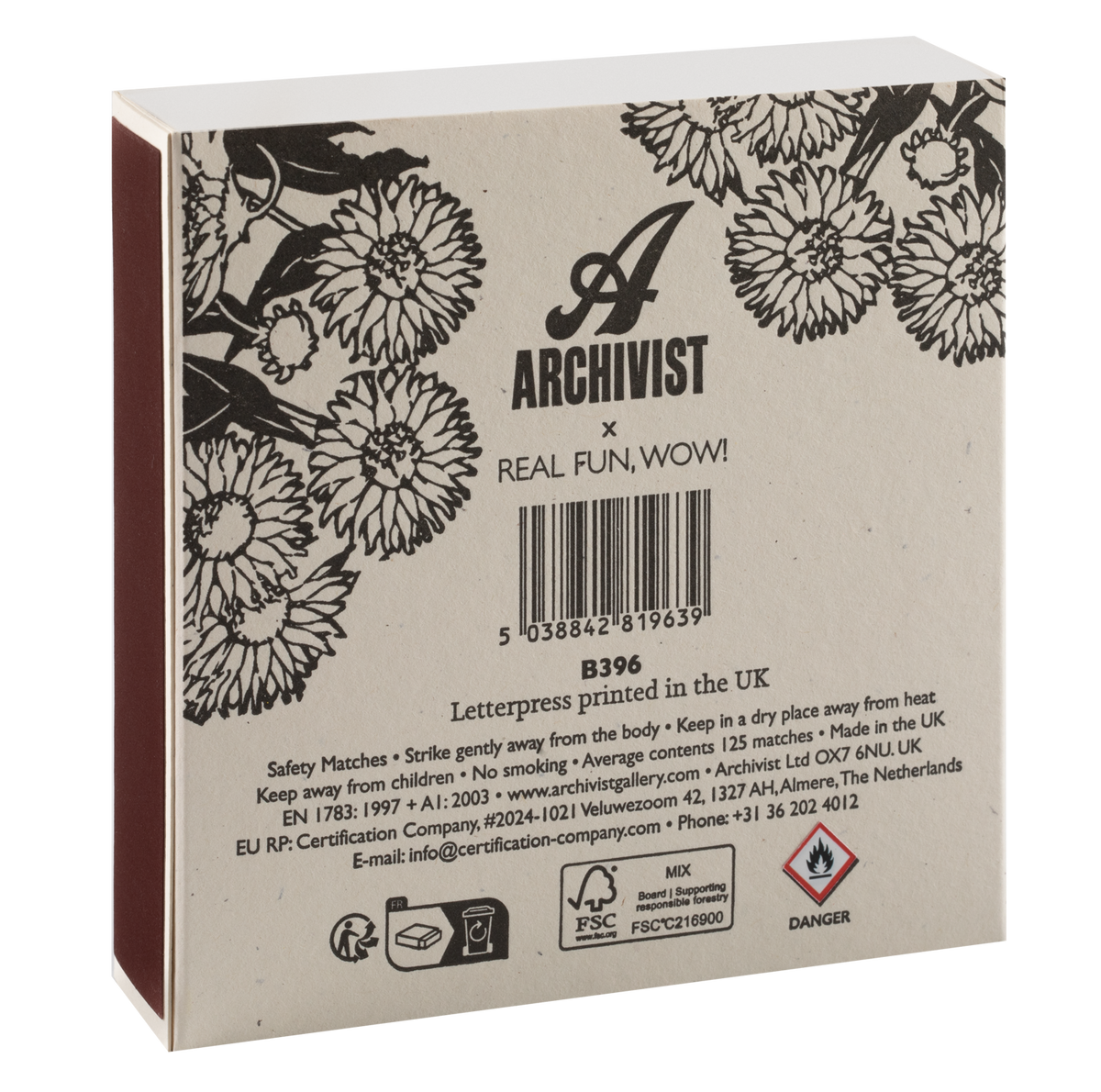 Sunflower Fields | Square - Safety Matches