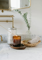 Silverbloom Candle | Soy Wax Amber Glass Gold Foil Box