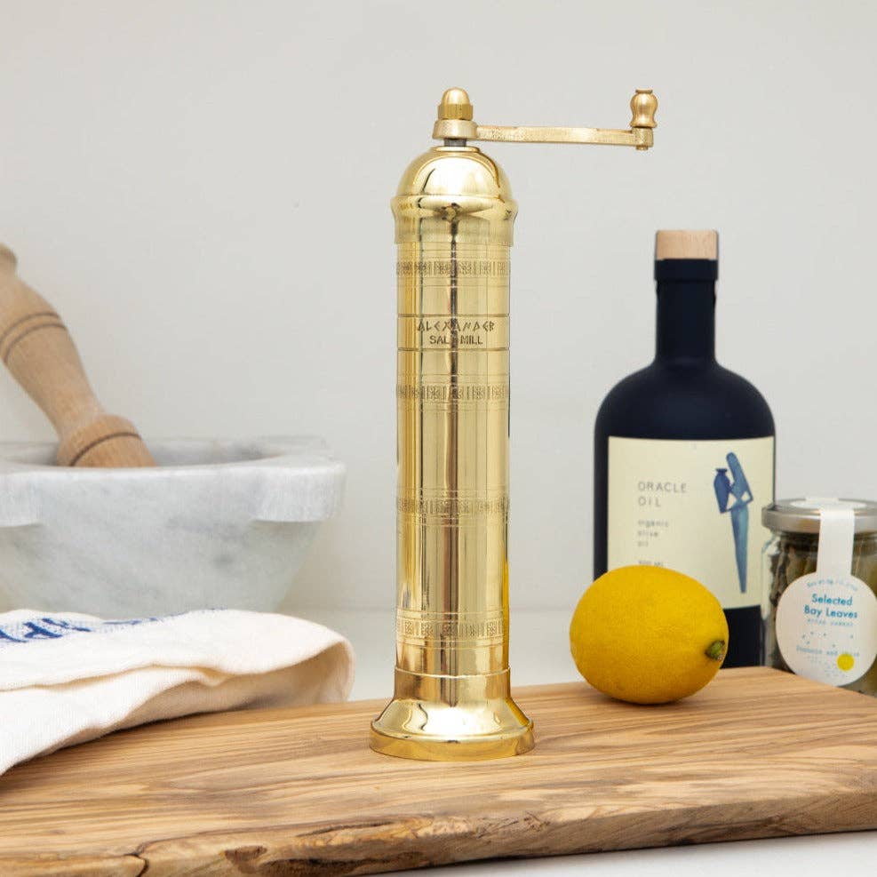 Brass Greek Salt Mill - 9"