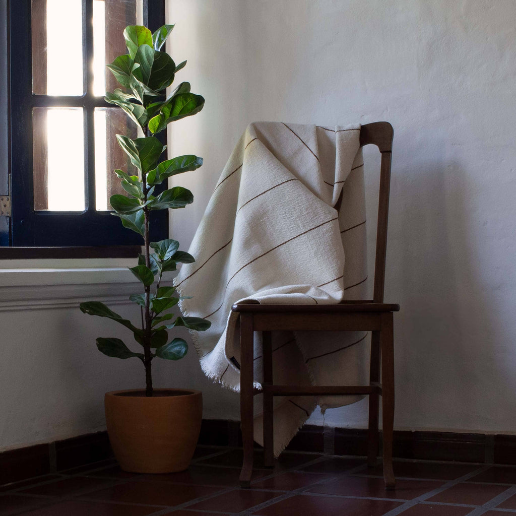 Línea Handloomed Cotton Blanket — Sepia