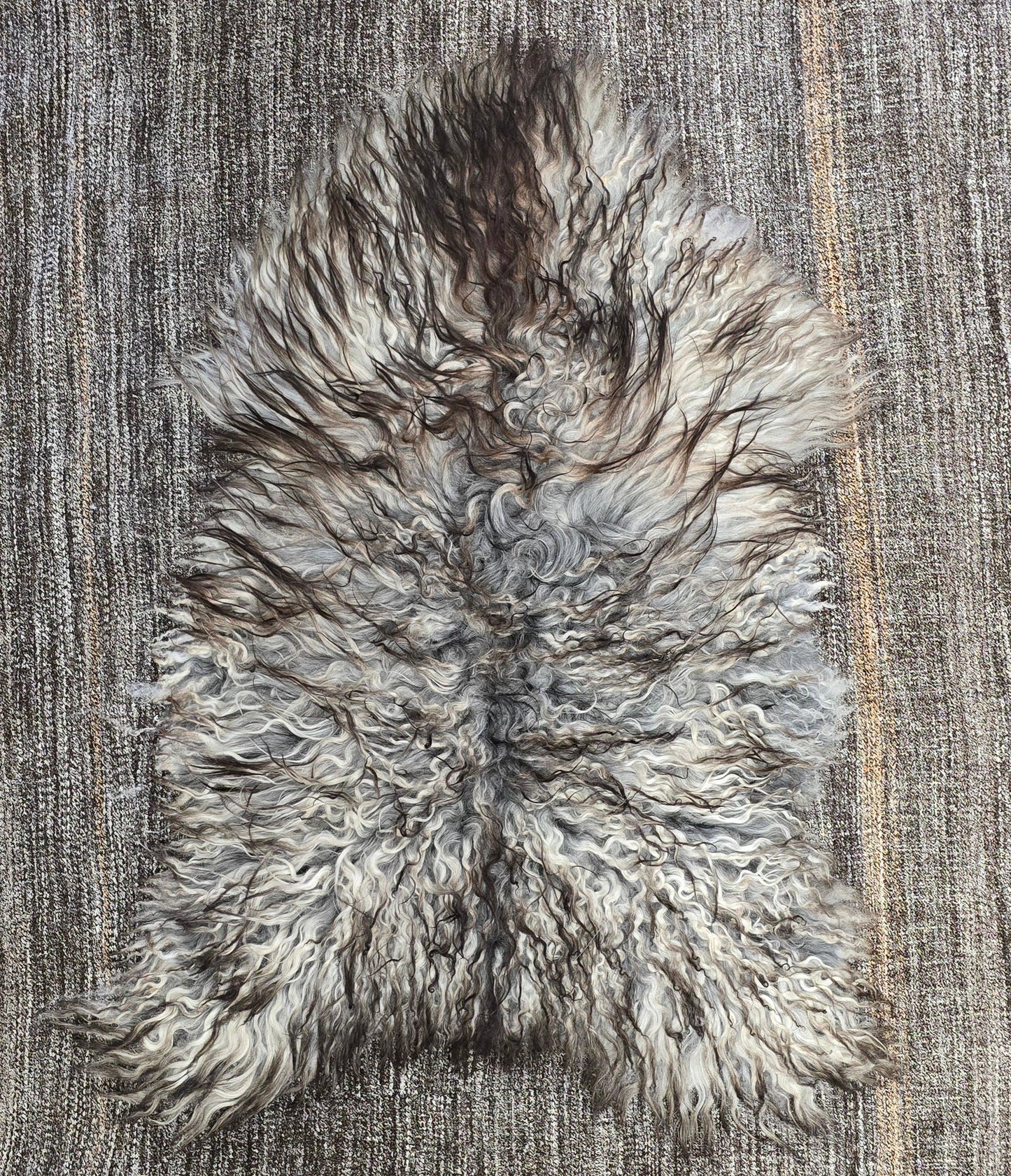 Natural Grey Icelandic Curly Sheepskin