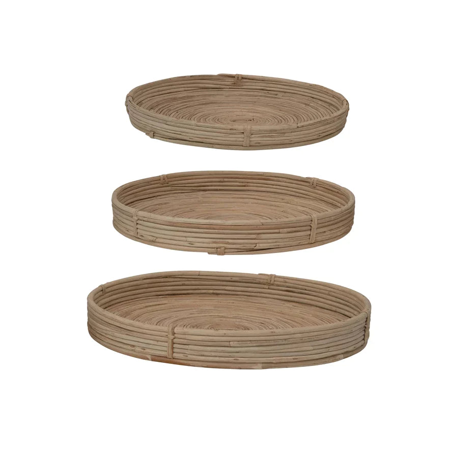 Medium Hand-Woven Cane Tray