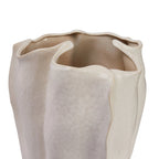 Stoneware Organic Shaped Vase, Matte Cream Color TALL