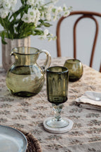Ronde Blown Glass, Olive Green