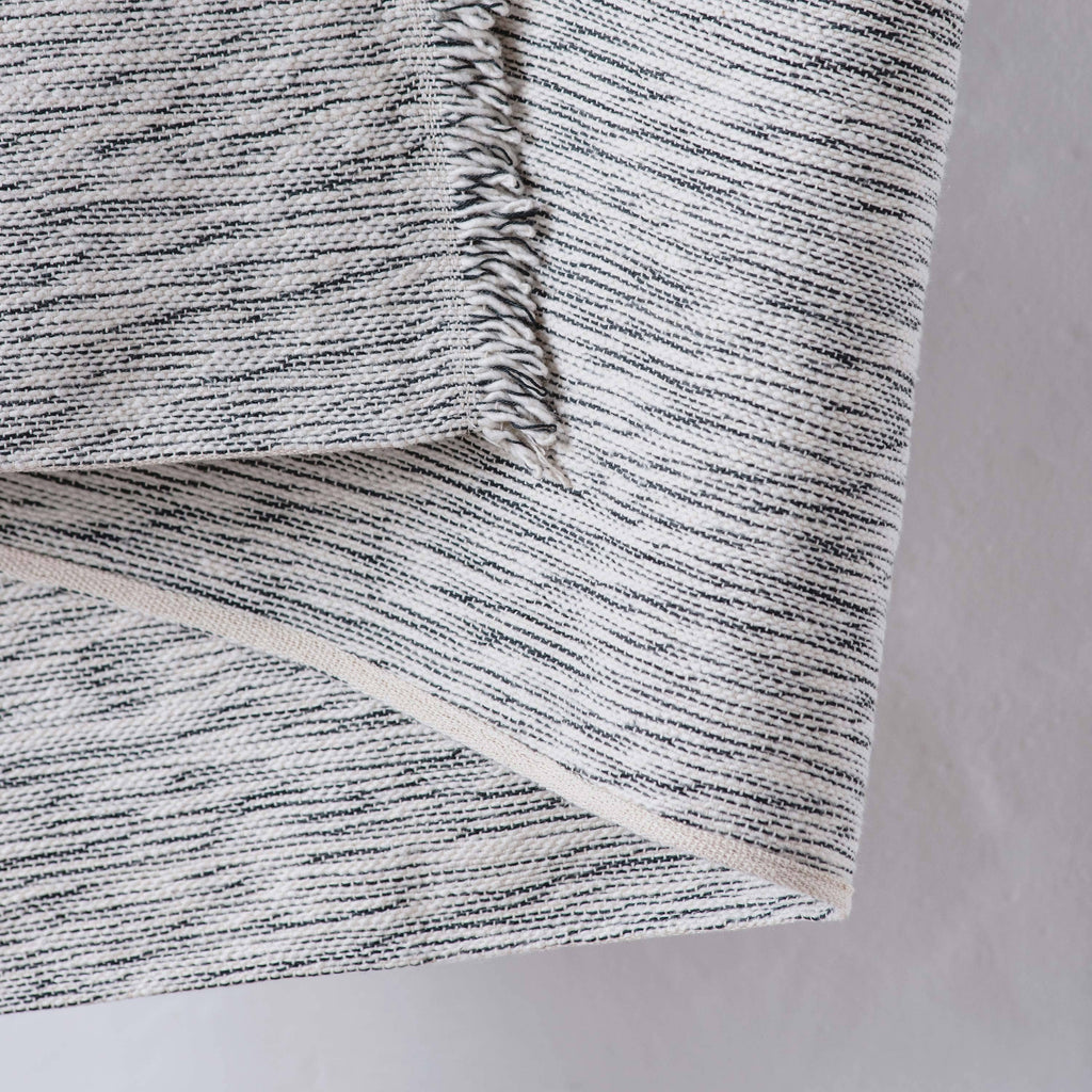 Matizado Handloomed Cotton Blanket — Ink
