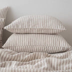 Linen Pillow Case - Natural Ticking Stripe