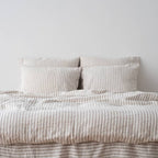 Linen Pillow Case - Natural Ticking Stripe