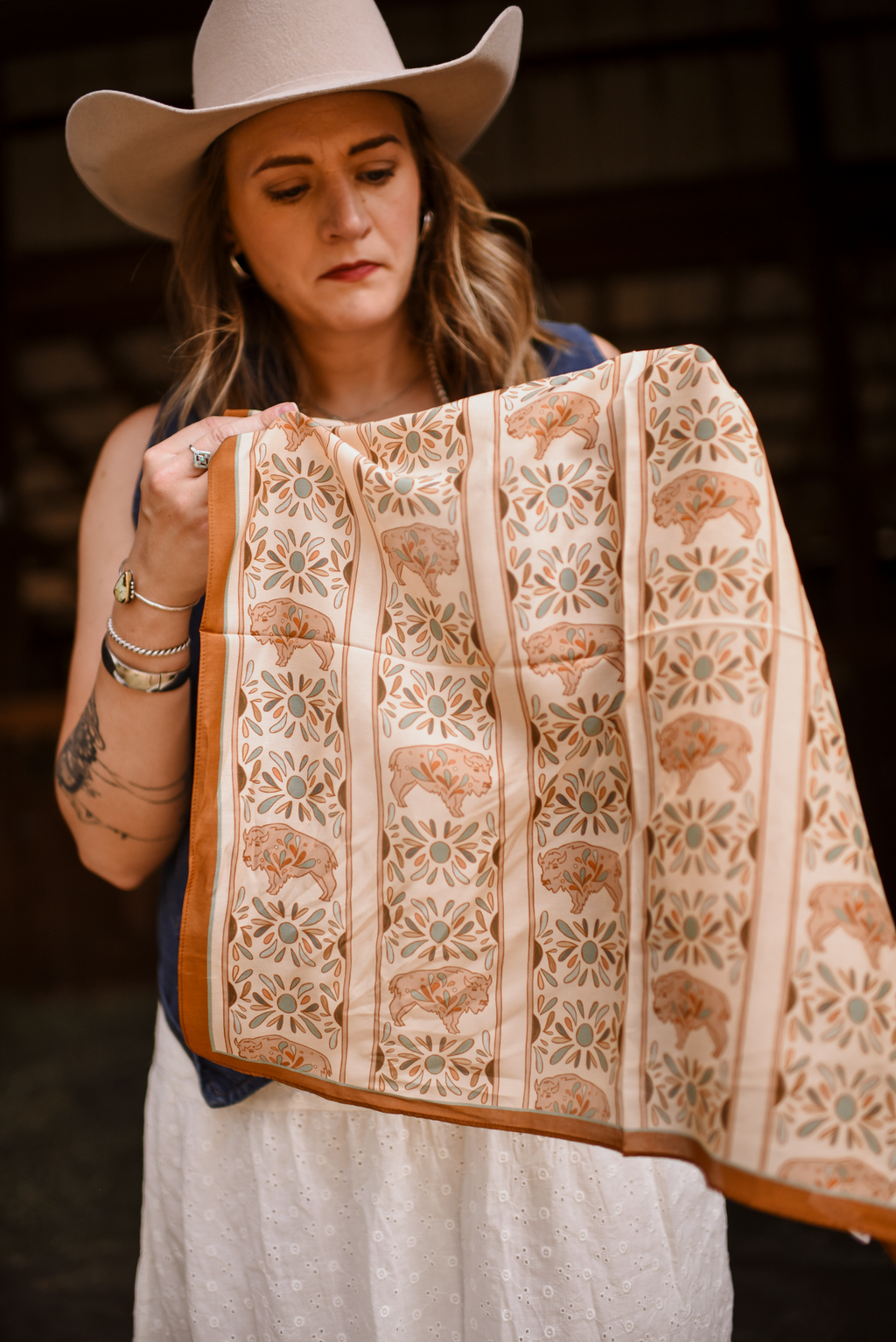 Blooming Bison Silk Wild Rag