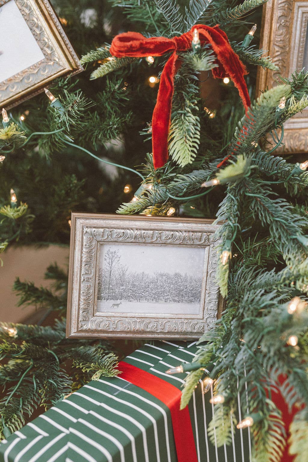 Winter Fawn Framed Antique Art