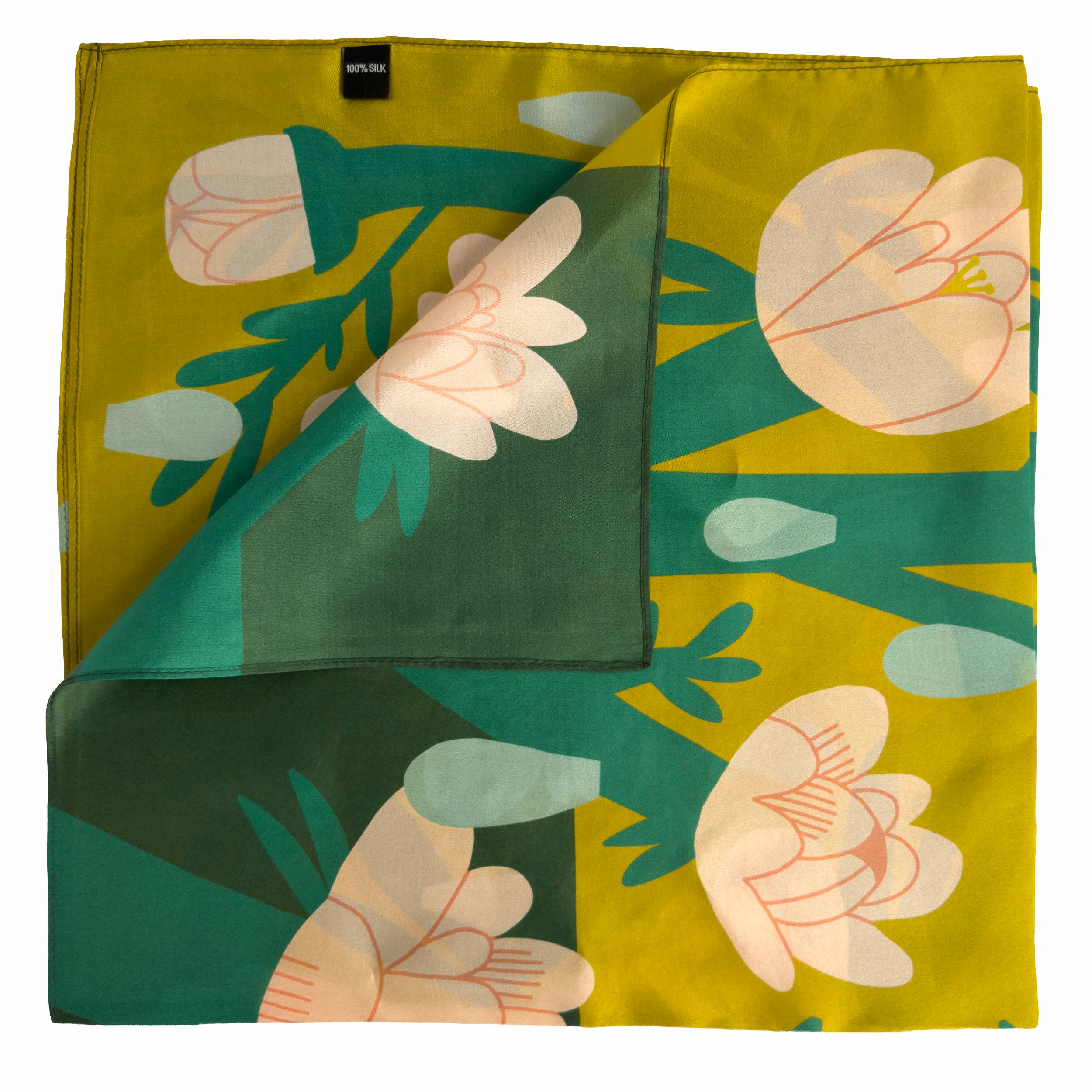 April Showers Scarf | 100% Silk Bandana | Floral Scarves