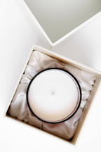 Silverbloom Candle | Soy Wax Amber Glass Gold Foil Box