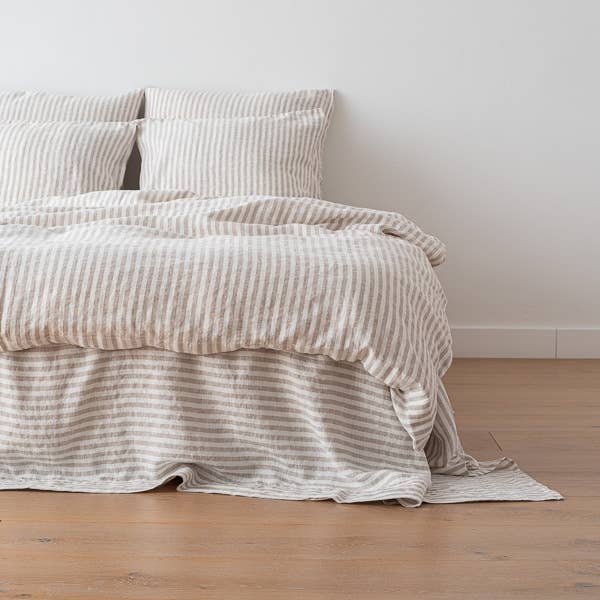 Linen Duvet - Natural Ticking Stripe
