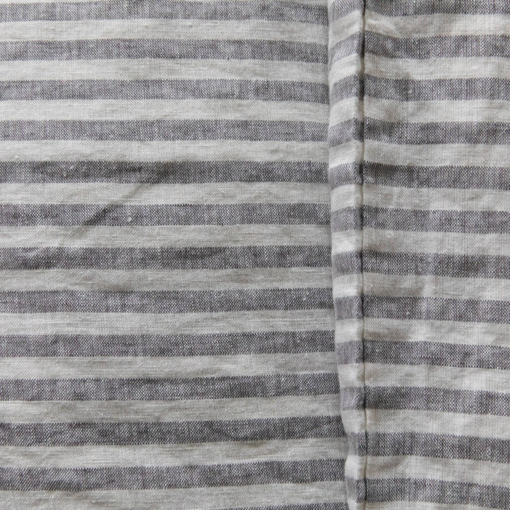Linen Duvet - Graphite Ticking Stripe
