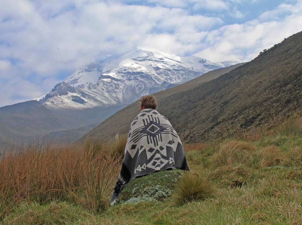 Inca Alpaca Blend Traveler Blanket - Grey