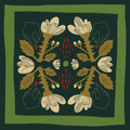 Green Rose and Thorn | Women's Silk Scarf | 26x26 Bandana