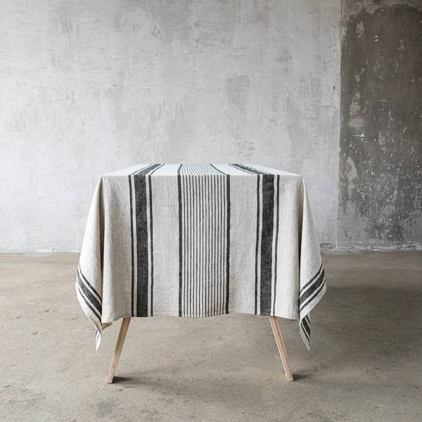 Linen Tablecloth Black Provence