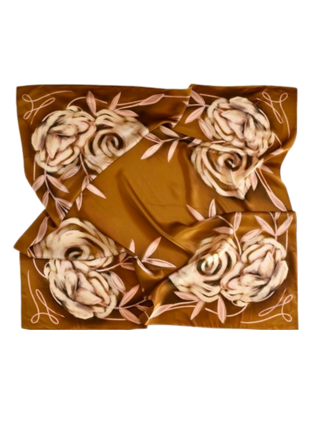 XL Rustic Wild Roses Silk Wild Rag
