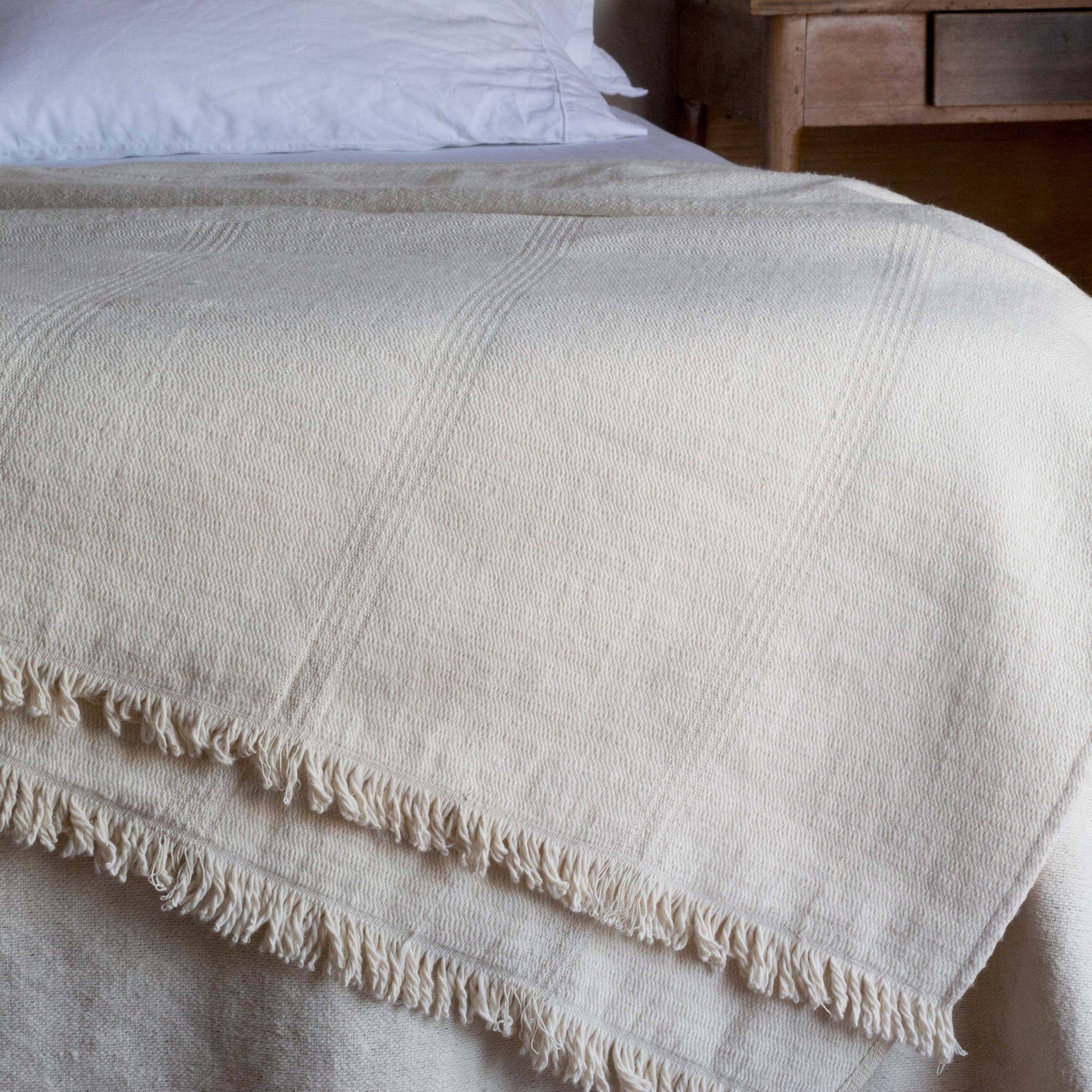 No. 10 Handloomed Cotton Bed Blankets — Ecru