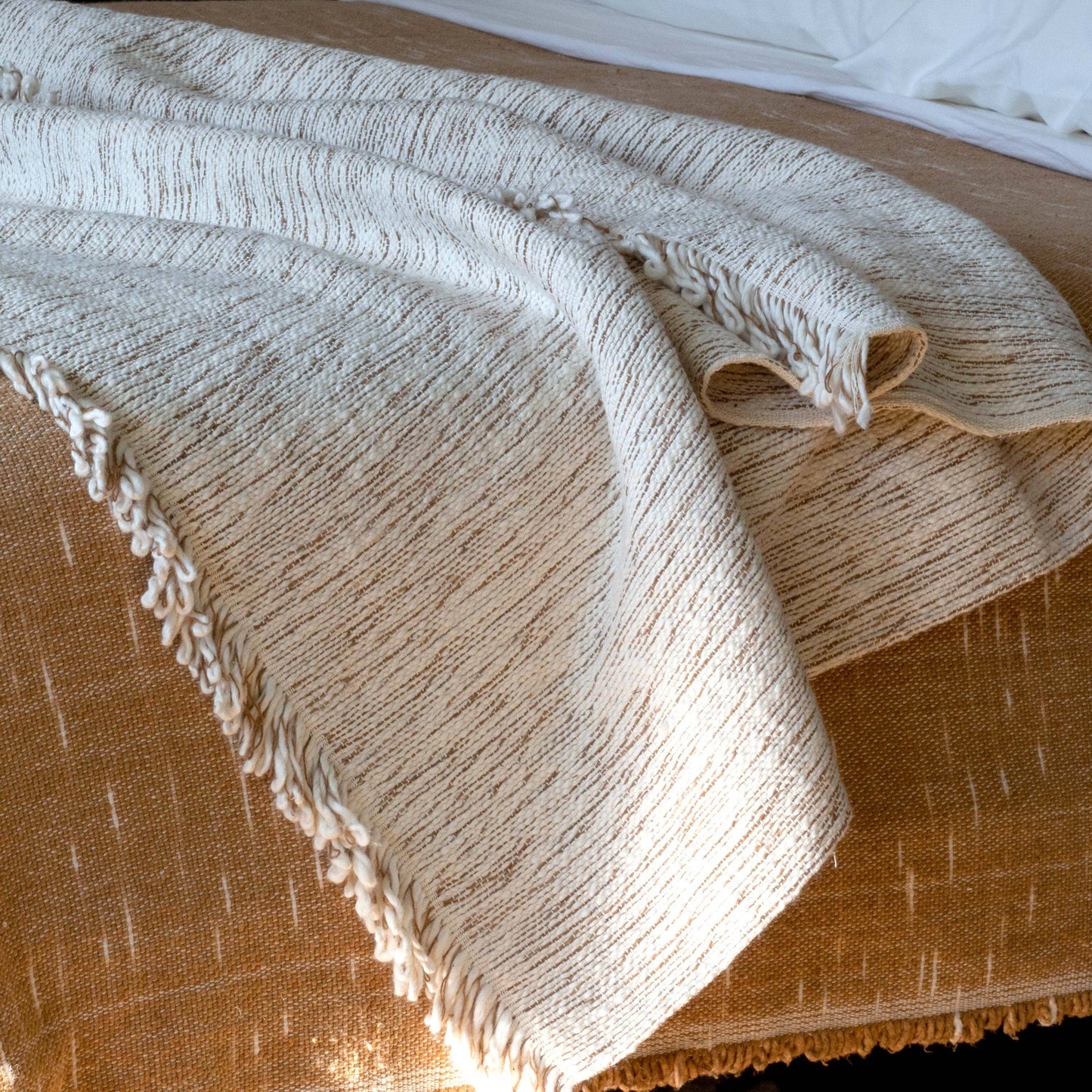 Matizado Handloomed Cotton Blanket — Sepia