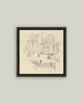 Kensington Gardens in Winter Framed Antique Art