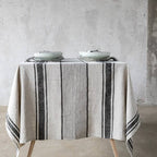 Linen Tablecloth Black Provence