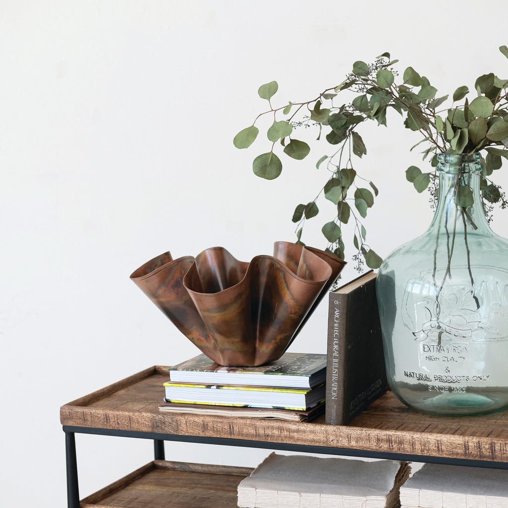 Copper Ruffled Bowl