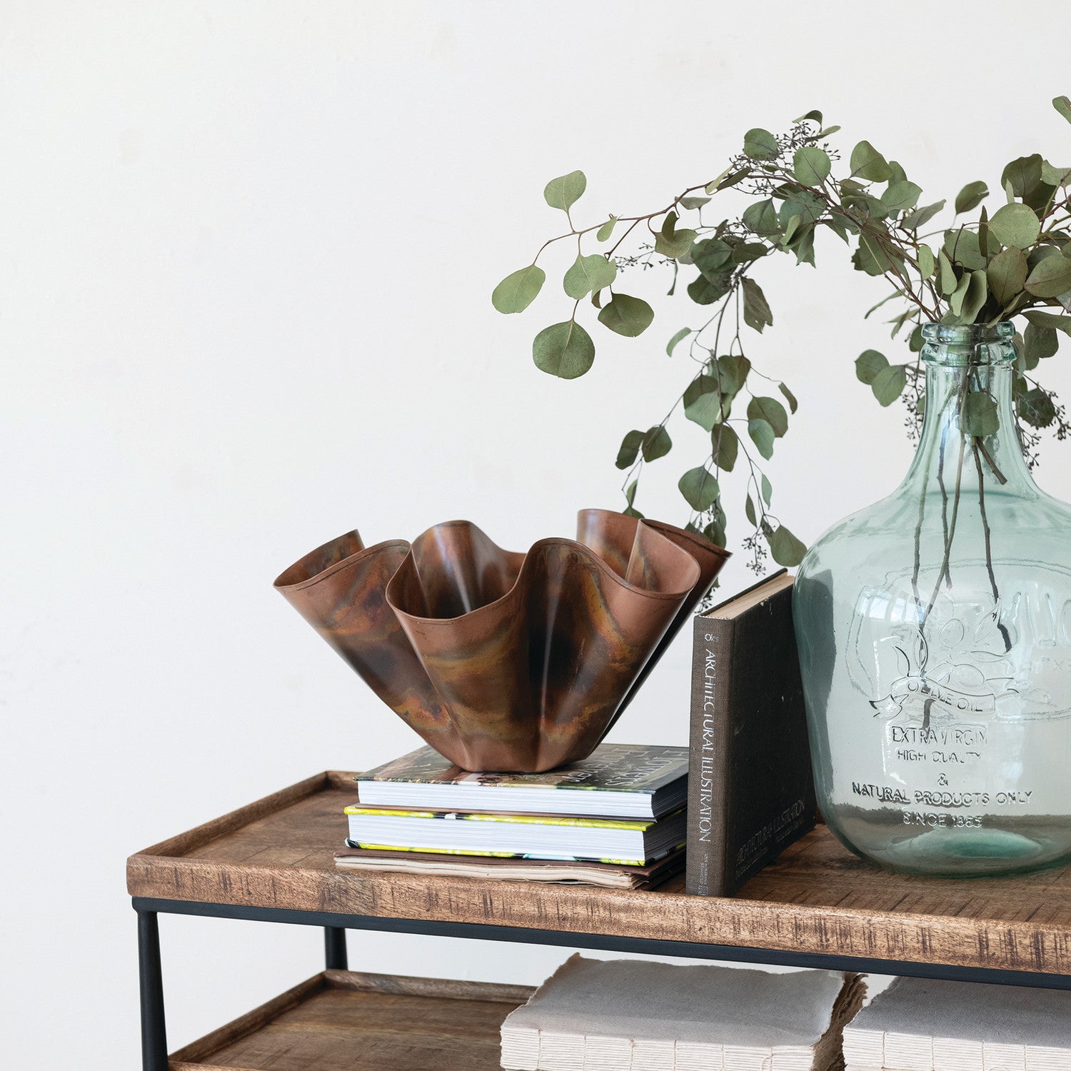 Copper Ruffled Bowl