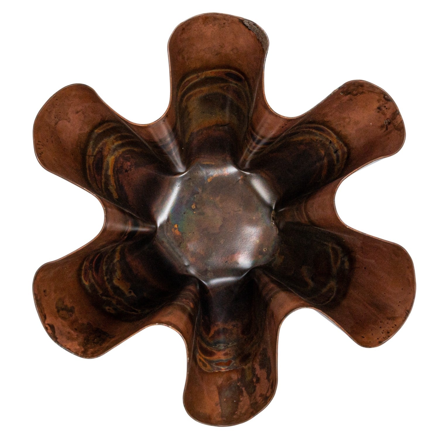 Copper Ruffled Bowl