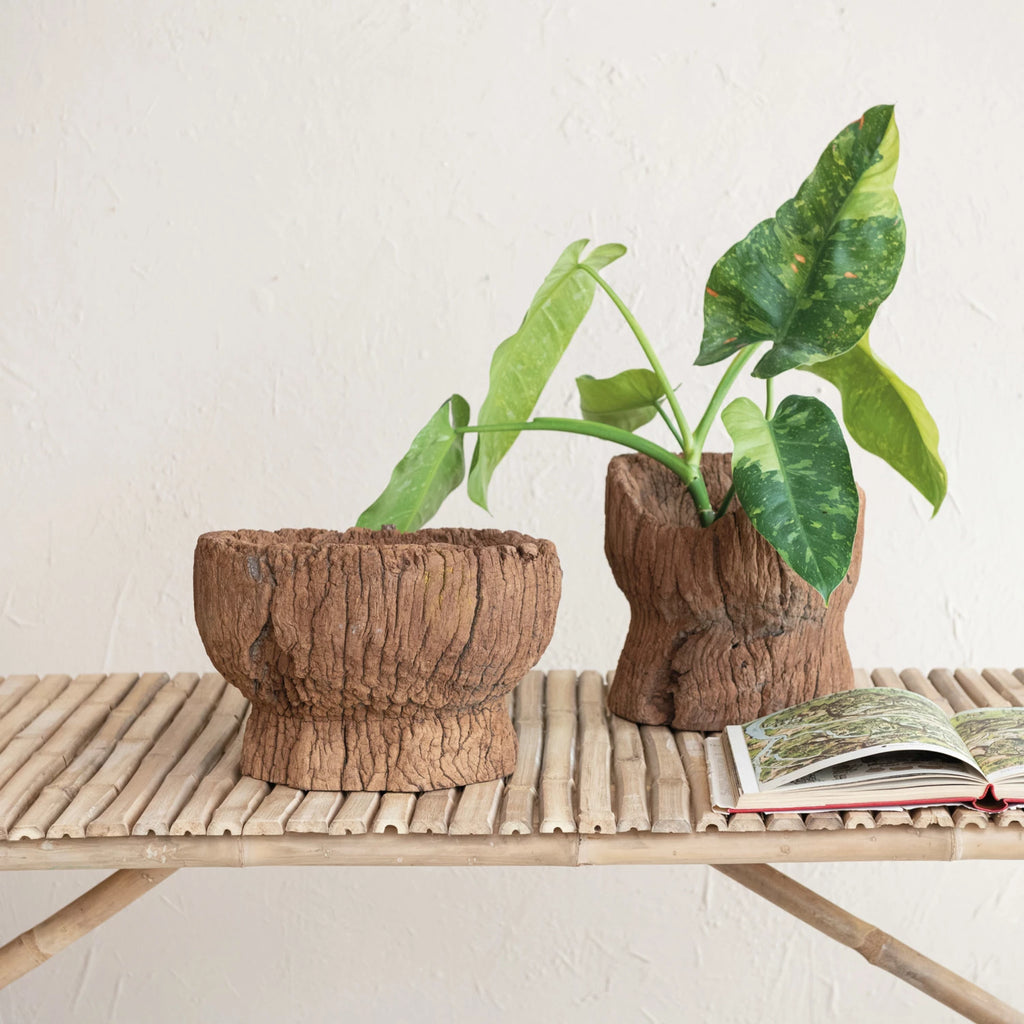 Found Carved Wood Mortar Bowl