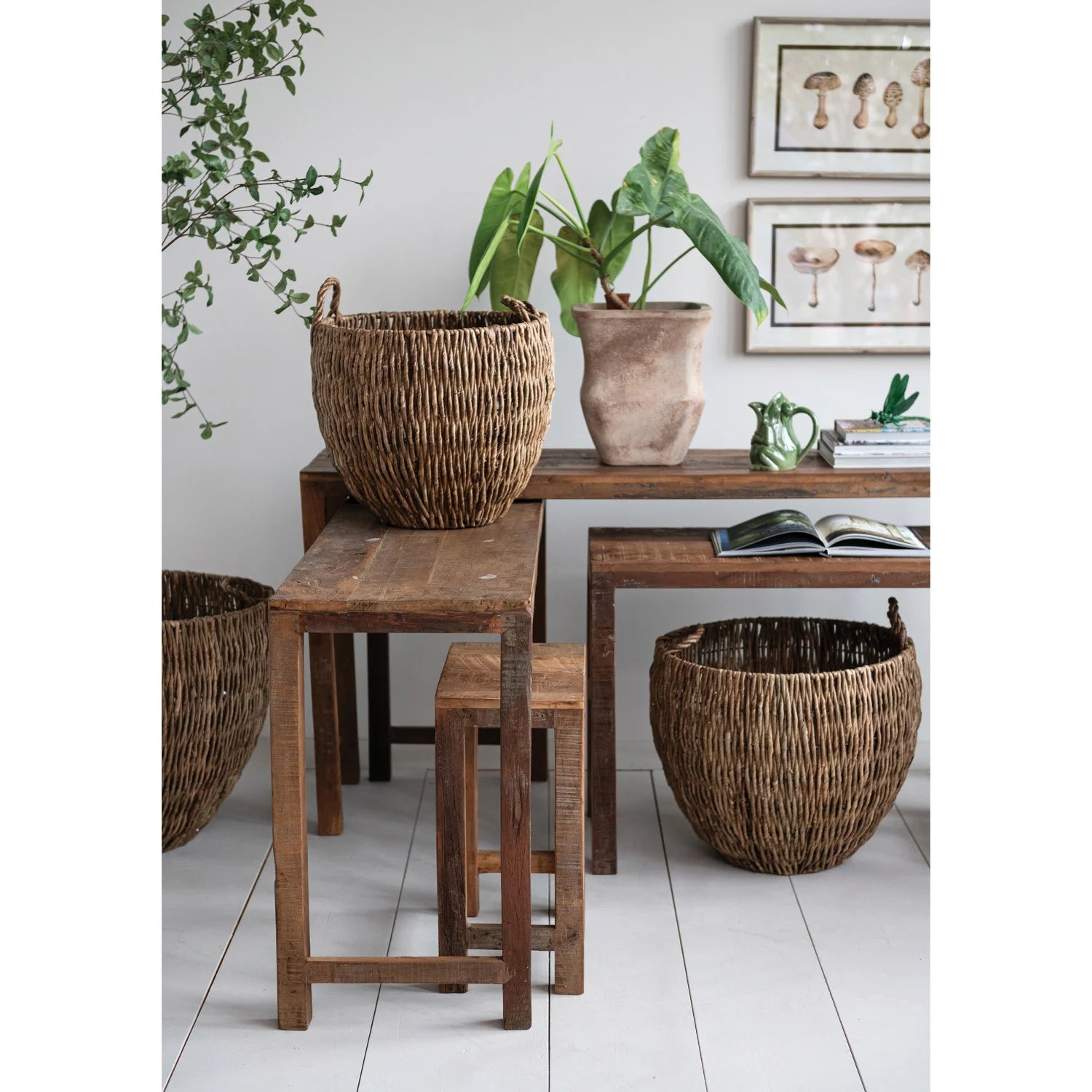 Reclaimed Wood Nesting Tables, Set of 10