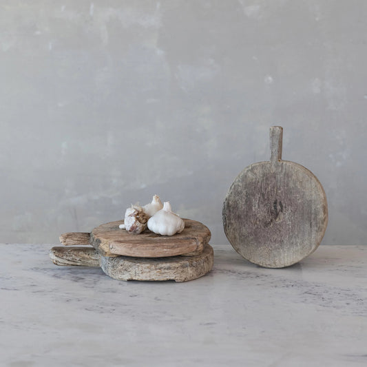 Found Wood Bread Board with Handle