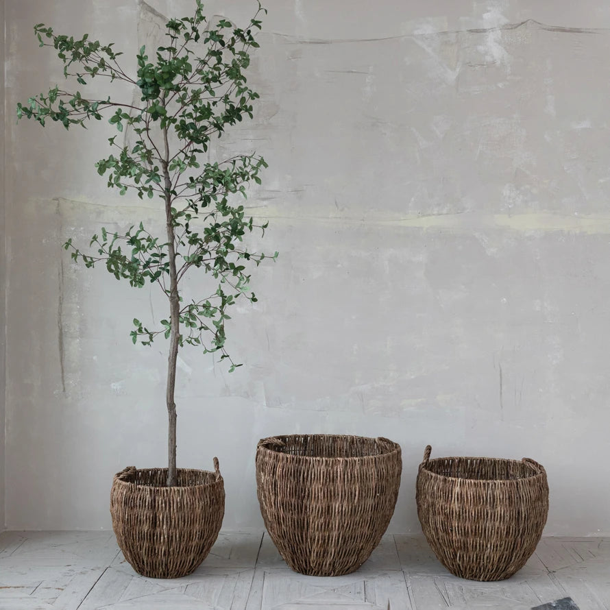 Woven Banana Leaf Basket with Handles