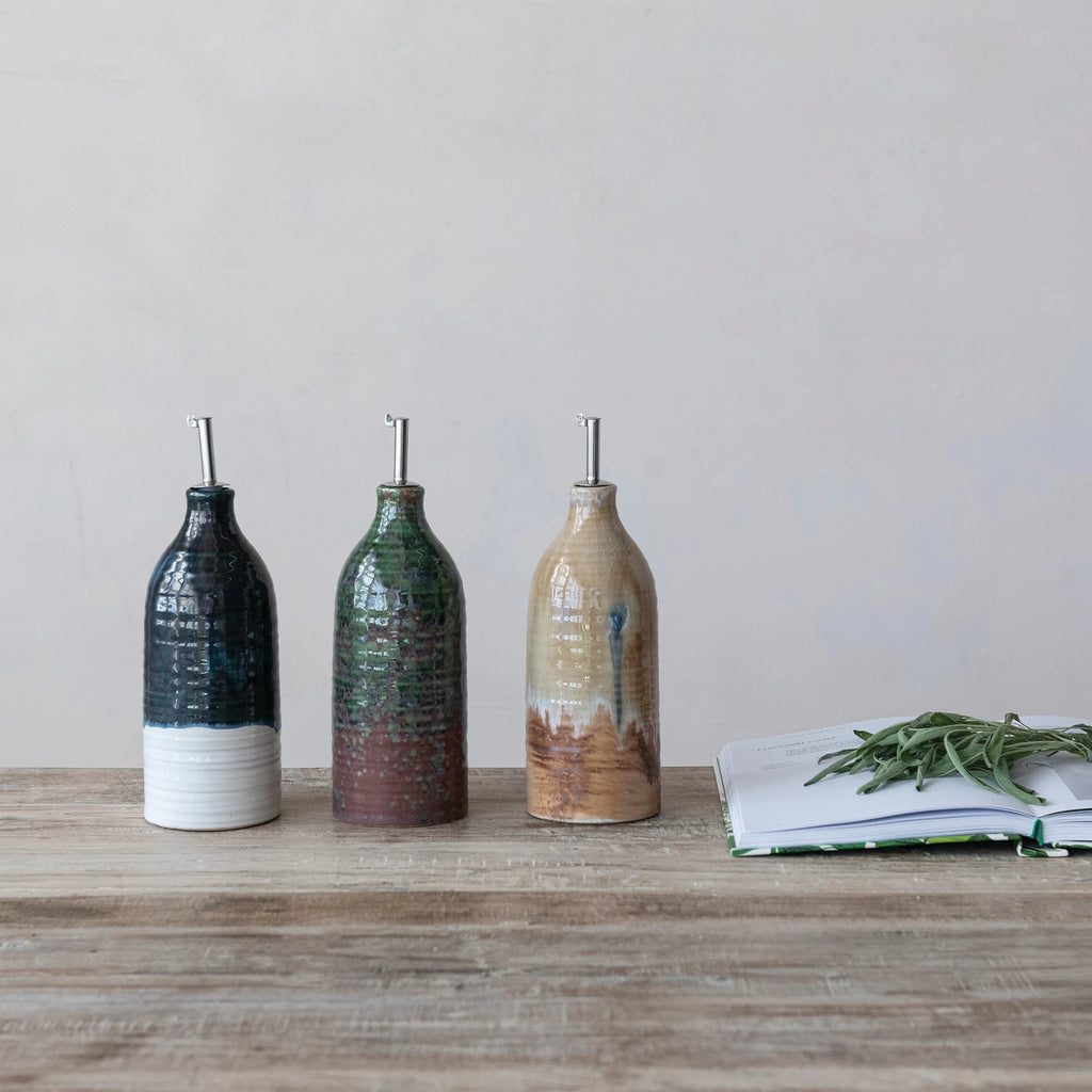 Stoneware Oil Cruet