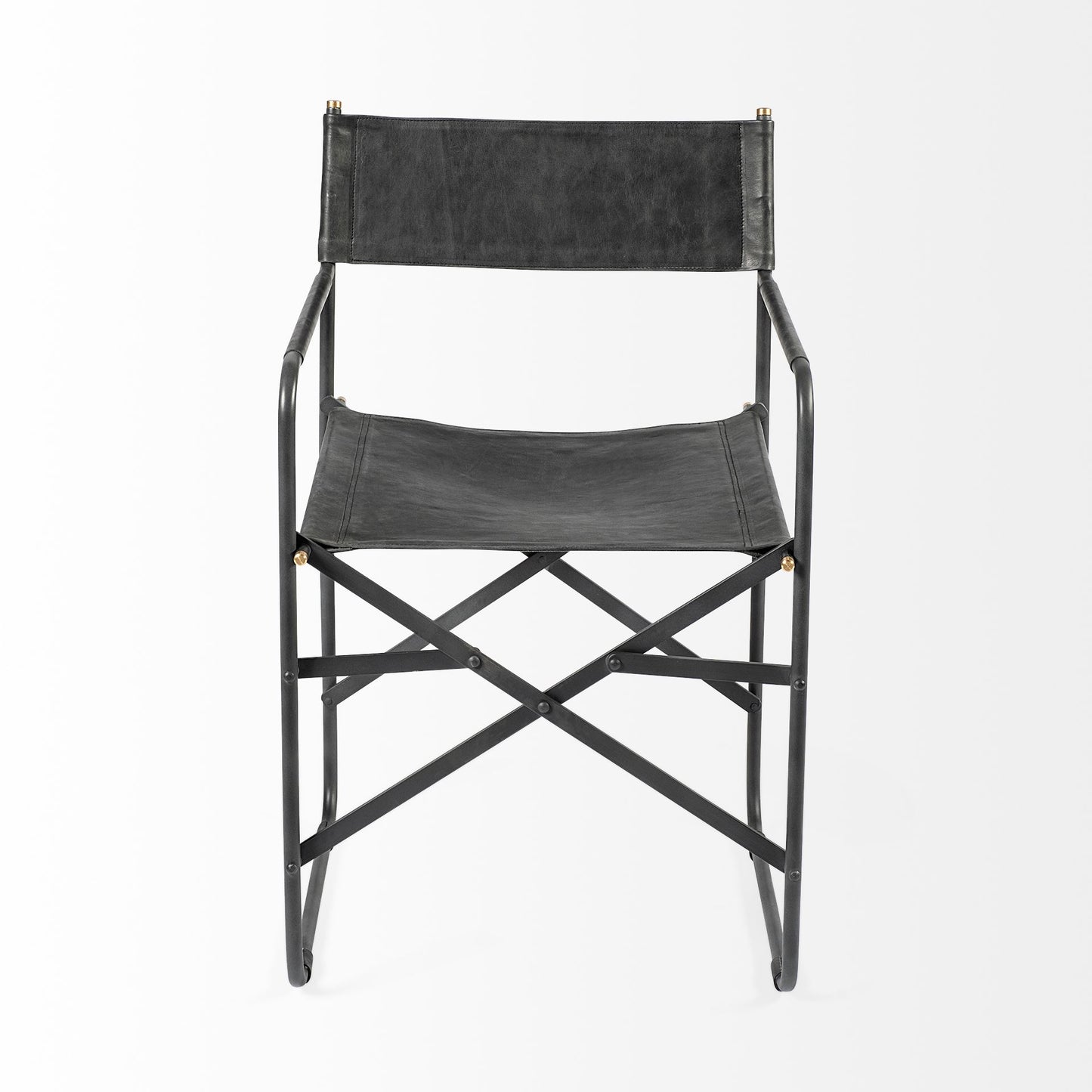 Foldable Iron & Leather Dining Chair