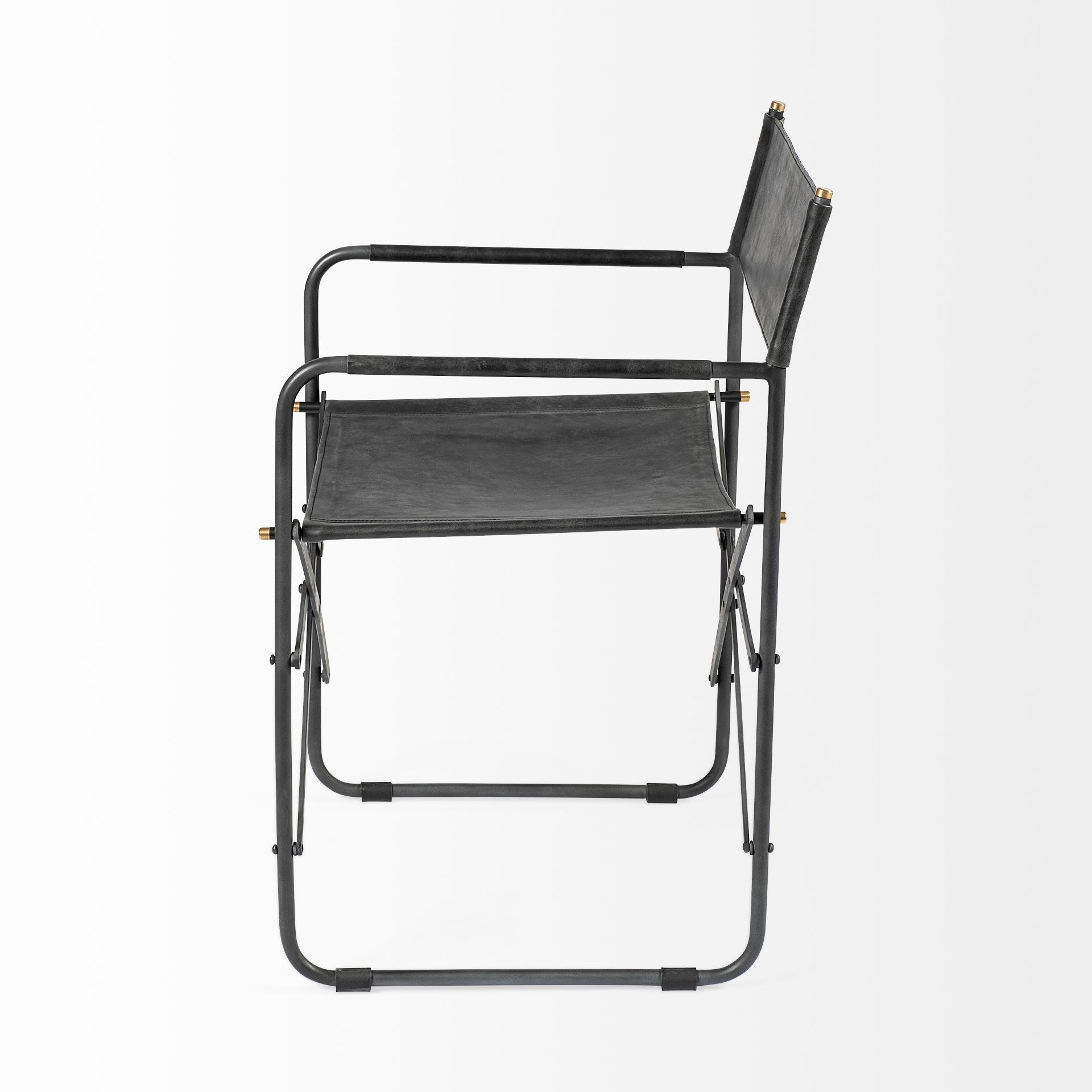 Foldable Iron & Leather Dining Chair