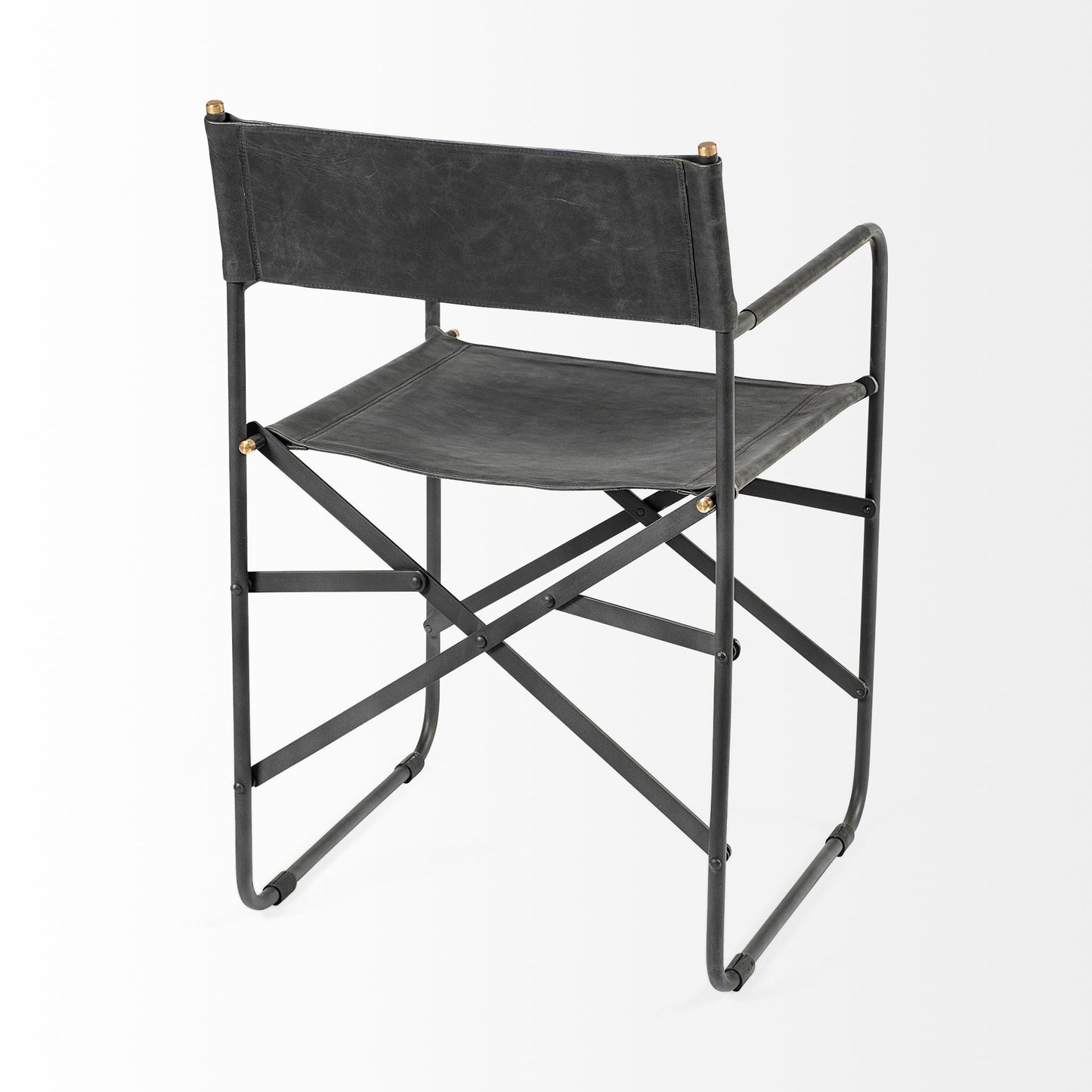 Foldable Iron & Leather Dining Chair