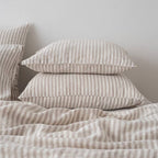 Linen Pillow Case - Natural Ticking Stripe