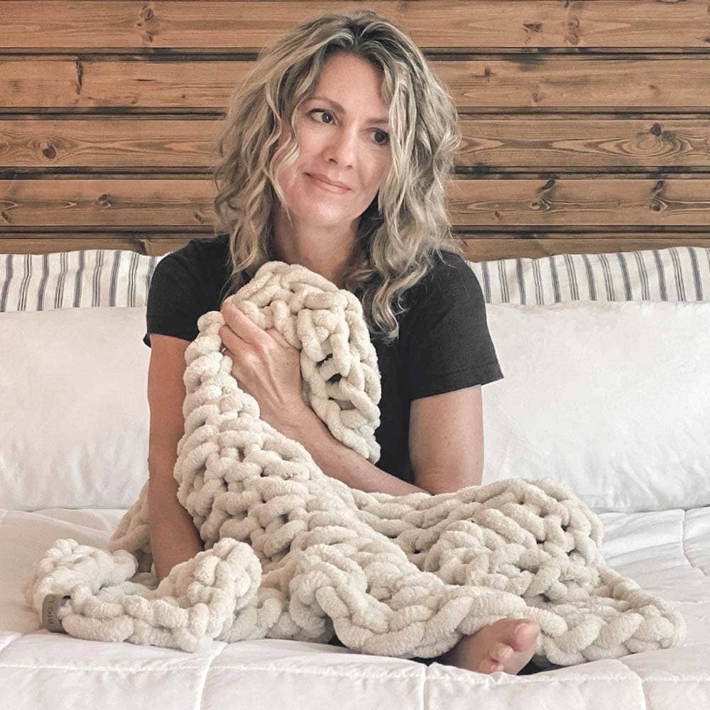 Infinite Chunky Knit Blanket | Minky | Little