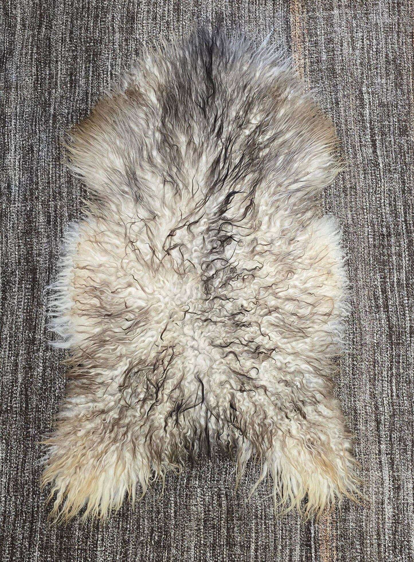 Natural Grey Icelandic Curly Sheepskin