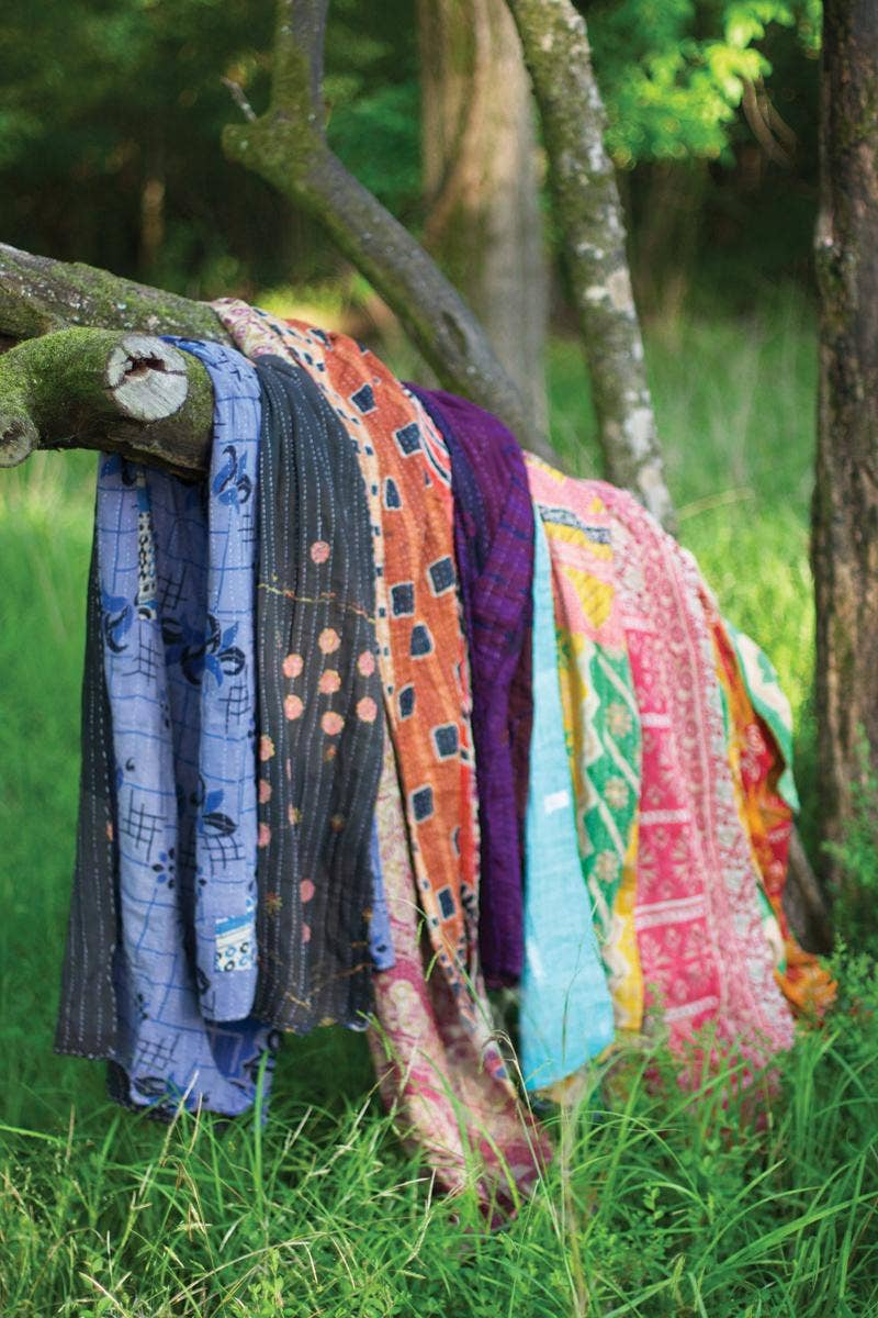 One-of-a-Kind Kantha Throw Blankets