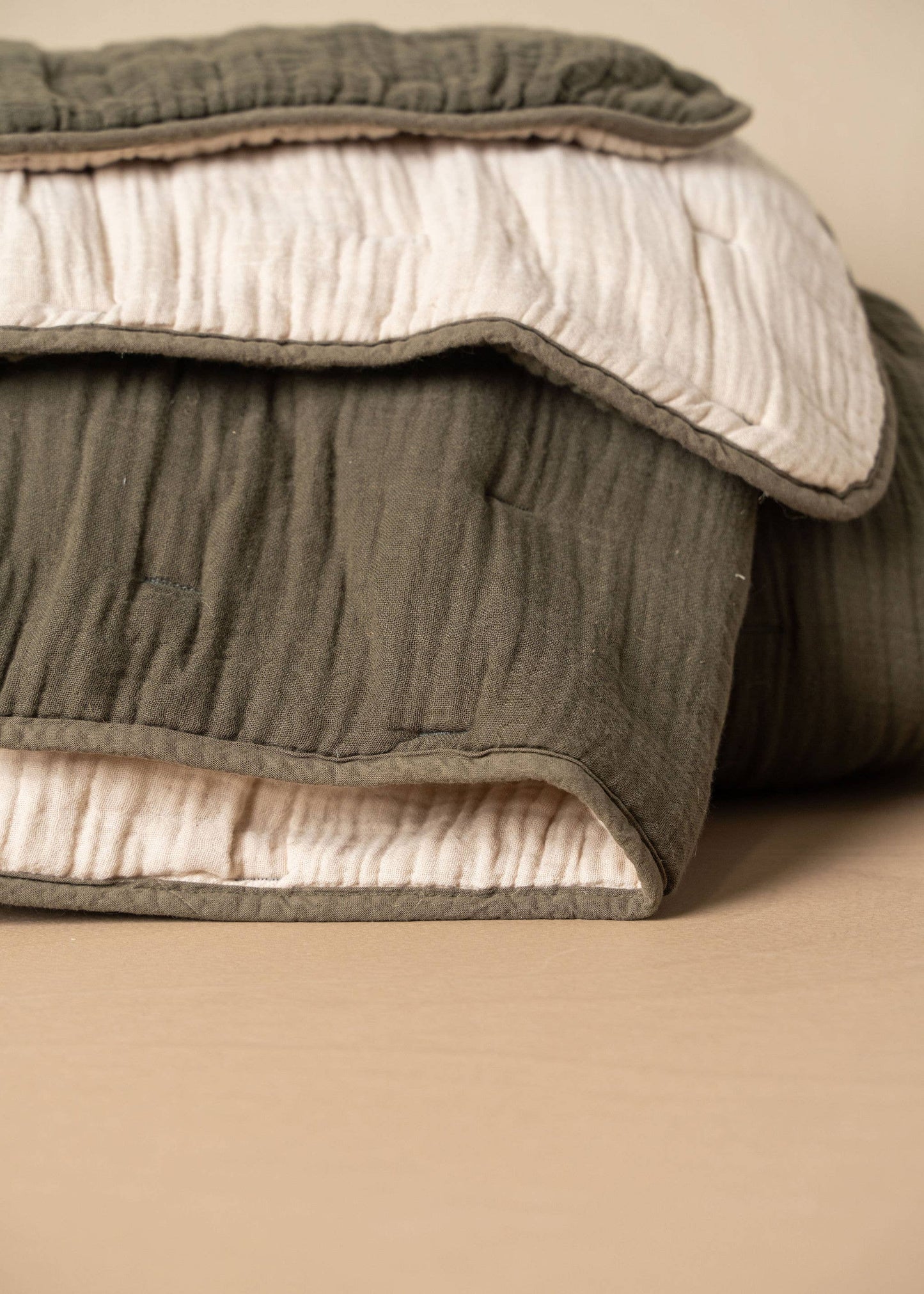 Quilted Bed Cover | Olive