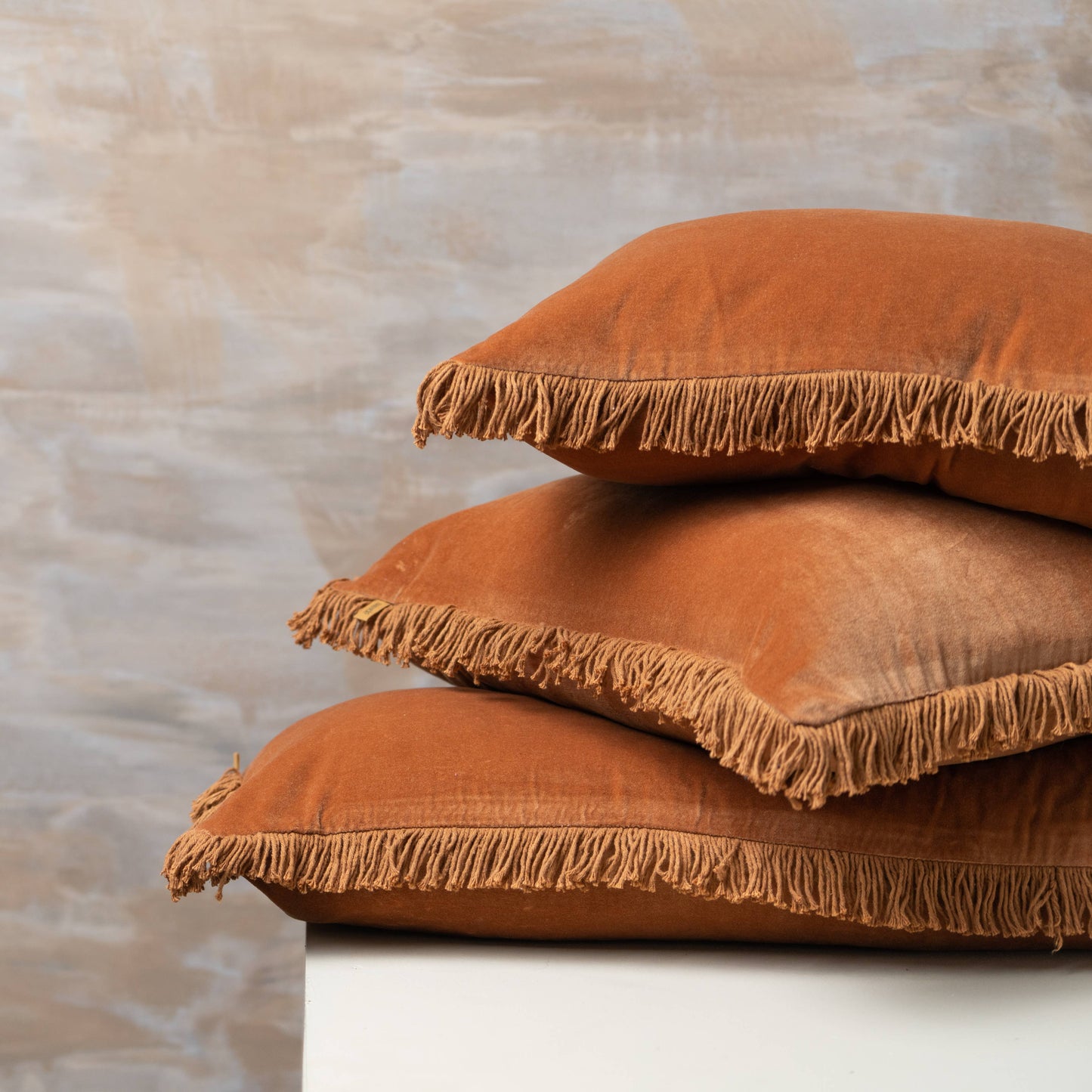 Velvet Fringed Lumbar Cushion | Anatolia