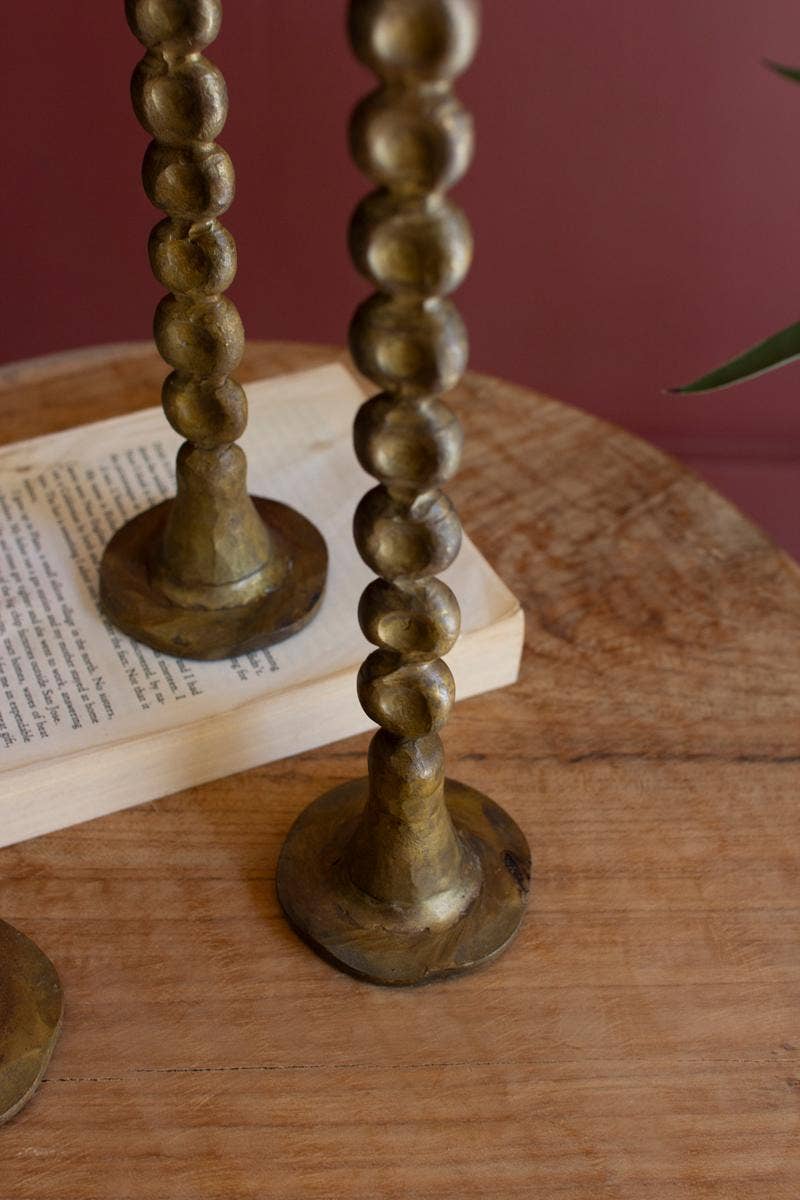 ANTIQUE BRASS TAPER CANDLE HOLDER