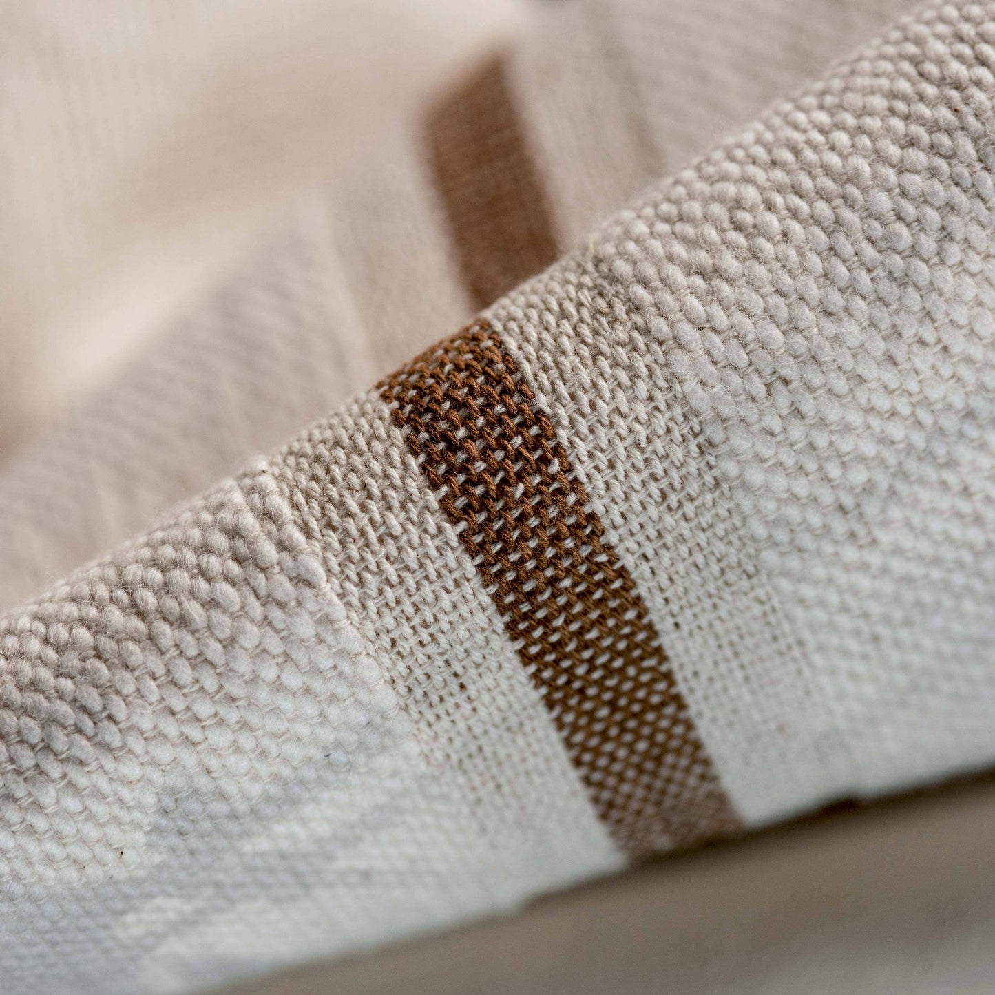 Olimpia Handloomed Cotton Bed Blanket — Leather