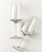 Handblown Hammered Wine Glass Pair