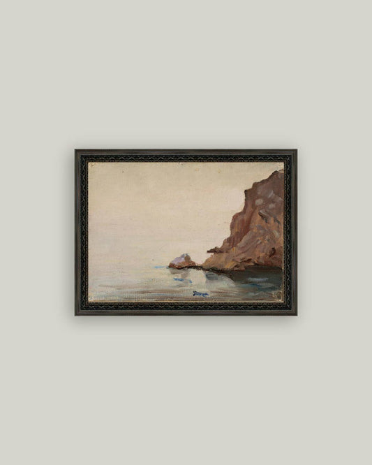 Ocean Cliffs Framed Antique Art