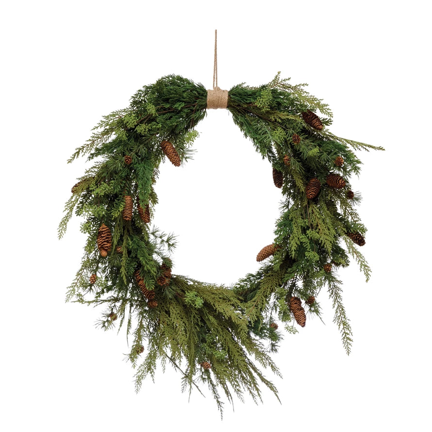 Faux Pine Wreath